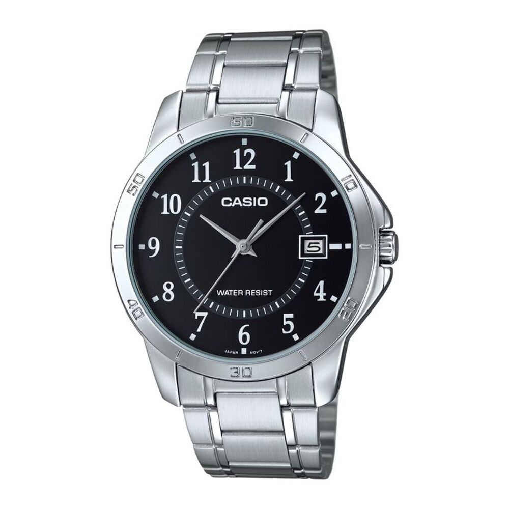 Casio Men’s Black Dial Stainless Steel Bracelet Watch – Casio MTP‑V004D‑1BUDF